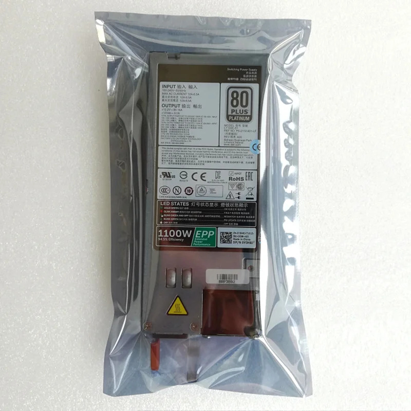 델 R530 630 730 430 1100W 전원공급장치 D1100E-S0 L1100E-S1 D1100E-S1 D1100E-S2 Y26KX TFR9V 0PR21C PSU 신