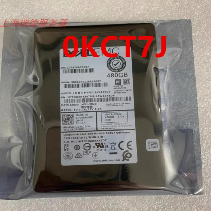 0KCT7J MTFDDAK480TDS KCT7JDELL 480GB 2.5 SATA거새 솔리드 스테이트 드라이브