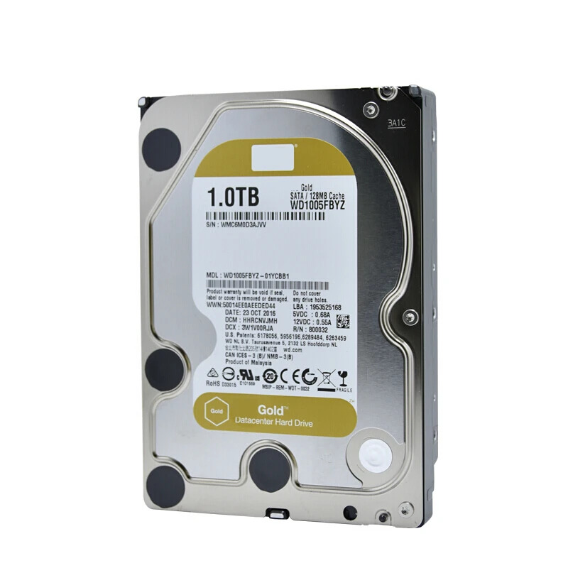 WD 골드오리지널 HDD 내부 WD1005VBYZ WD1005FBYZ 1TB 3.5 인치 SATA 128MB 7200RPM 신