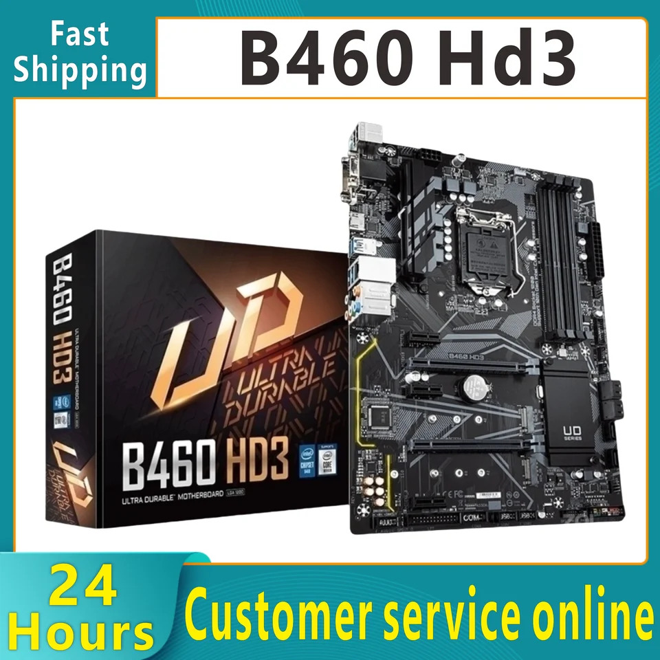 오리지널 데스크탑 보드 B460 HD3 128GB DDR4 컴퓨터 LGA 1200 i7 i5 i3 USB3.0 SATA3 신