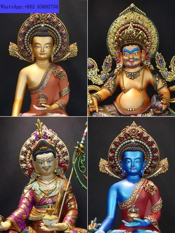 Purple Lotus Handicraft Painting Shakyamuni Pharmacist Yellow God of Wealth Zanbala Flower Life 7 i