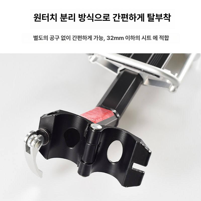 전기자전거 바스켓 짐받이 랙 퀵 접이식 배터리 바이크 부품 지지대 블랙 - 상세 이미지 2
