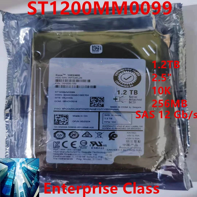 델 1.2TB SAS오리지널 HDD 2.5 인치 12 Gb/s 256MB 10K 엔터프라이즈 0G2G54 G2G54 ST1200MM0099 신