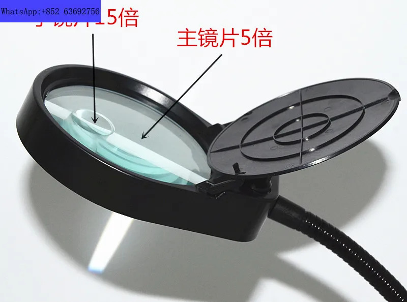 데스크탑 클립형 돋보기 LED 조명 먼지 커버 PD-7S 포함