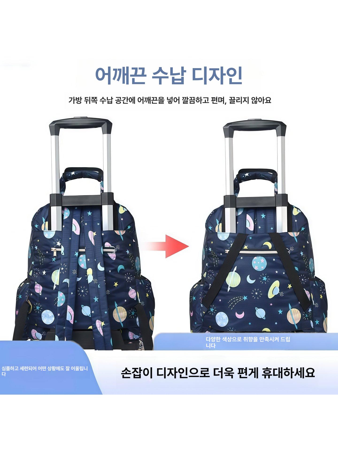 휴대용 캐리어가방 롤링 초경량 기내용 여행가방 트롤리 러기지 배낭형 휠 비즈니스 - 상세 이미지 2