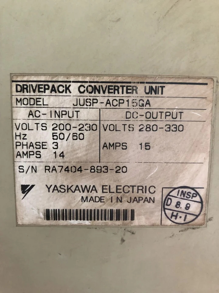 Yaskawa 서보 드라이브 전원공급장치 JUSP-ACP15GA 오리지널