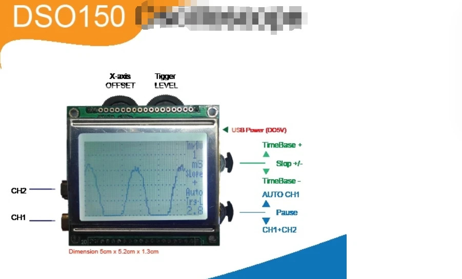 Luotie tools 소형 디지털 오실로스코프 DSO150