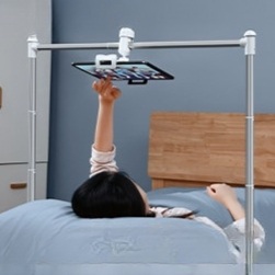 누워서 핸드폰 거치대 침대 바닥 겸용 태블릿 듀얼 홀더 높이 각도 360도 자유 조절 - 상세 이미지 3