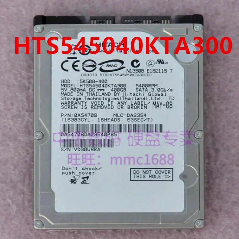 HITACHI오리지널 하드 HTS545040KTA300 노트북 HDD 400GB SATA 2.5 인치 5400RPM 16MB