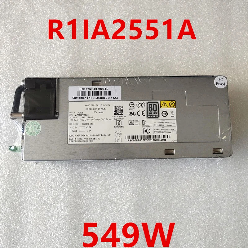 AcBel 80 플러스 플래티넘 549W 전원공급장치 R1IA2551A PSU 신