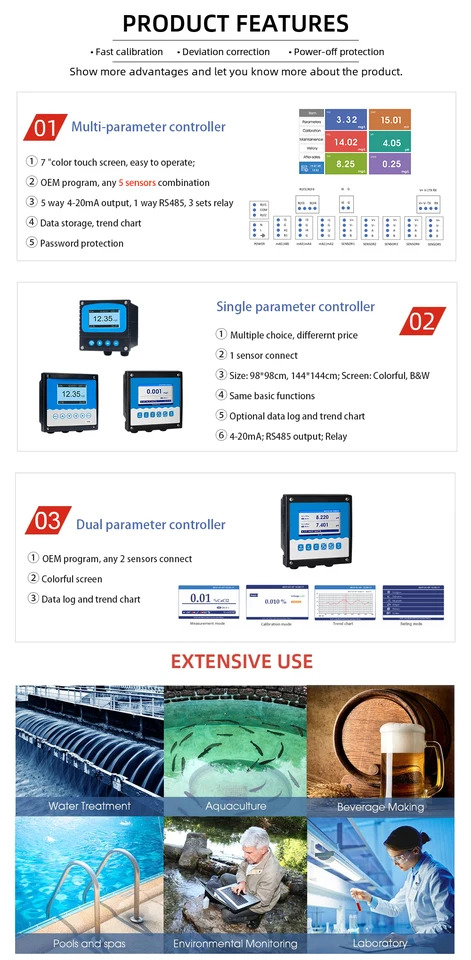 디지털 전도도 TDS 염분 센서 RS485 프로브 20-5000us 30-500ms EC