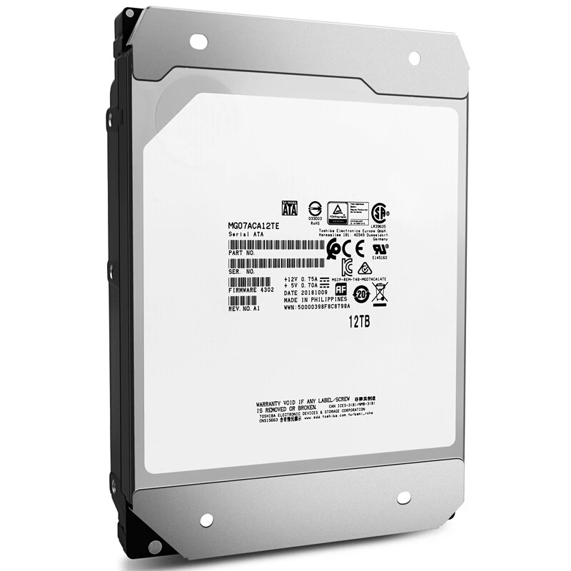 도시바호환오리지널 HDD 내부 엔터프라이즈 MG07ACA12TE 12TB 3.5 인치 SATA 6 Gb/s 256MB 7200RPM 신