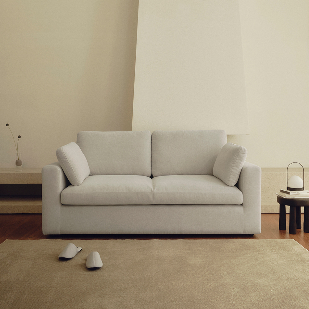 S03 패브릭소파 소파베드 스툴미포함, 페일그레이, 2인용,3인용 - 상품 이미지