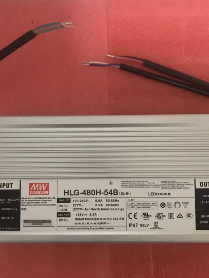 Mingwei LED 방수 스위칭 전원공급장치 정전류 정전압 HLG-480H-24B 30B 36B 42B 48B 54B