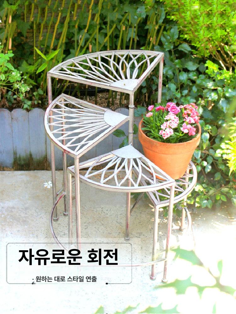 정리대 식물선반 식물거치대 계단식 원형 다육이선반 화분선반대 거실화분대 높이 - 상세 이미지 2
