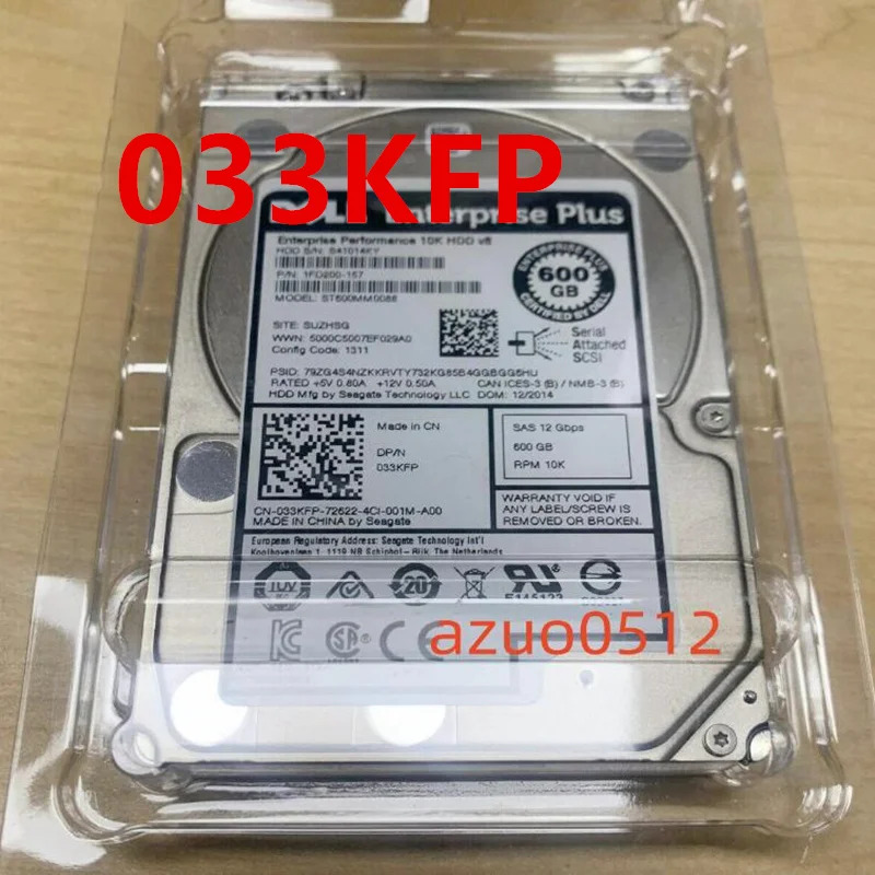 DELL 600GB SAS 2.5 10000RPM 64MB 하드 드라이브 033KFP 33KFP ST600MM0088새