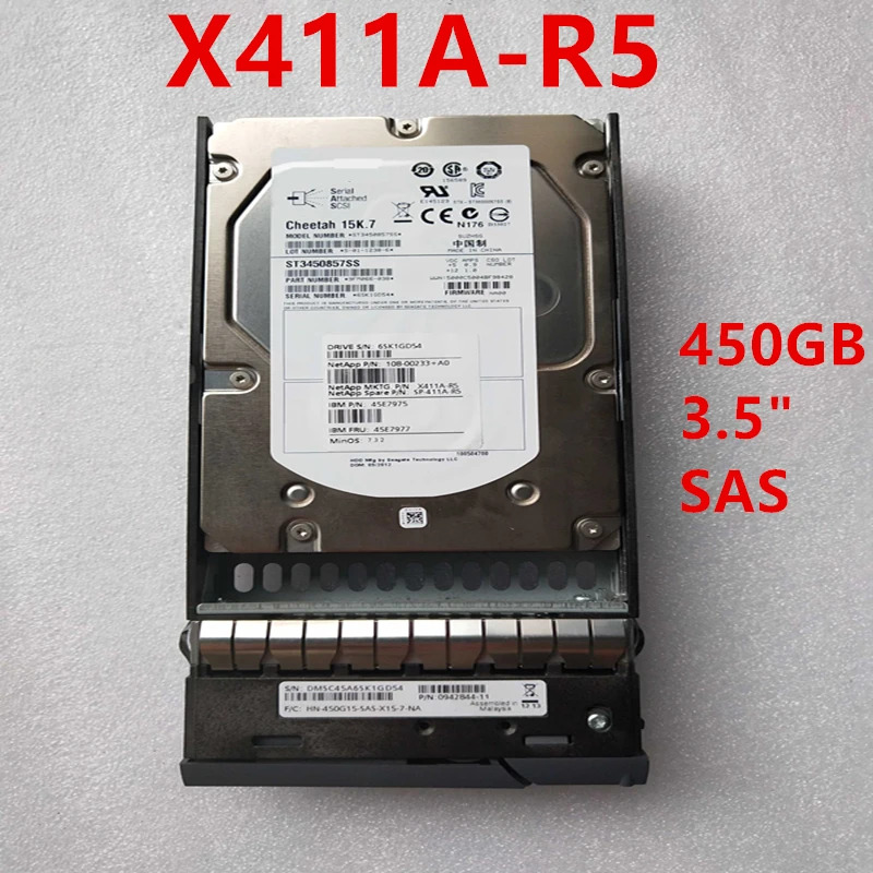 Enterprise HDD X411A-R5 SP-X411A-R5내부 HDDNetApp 450GB 3.5 15K7 SAS 16MB거새 원본