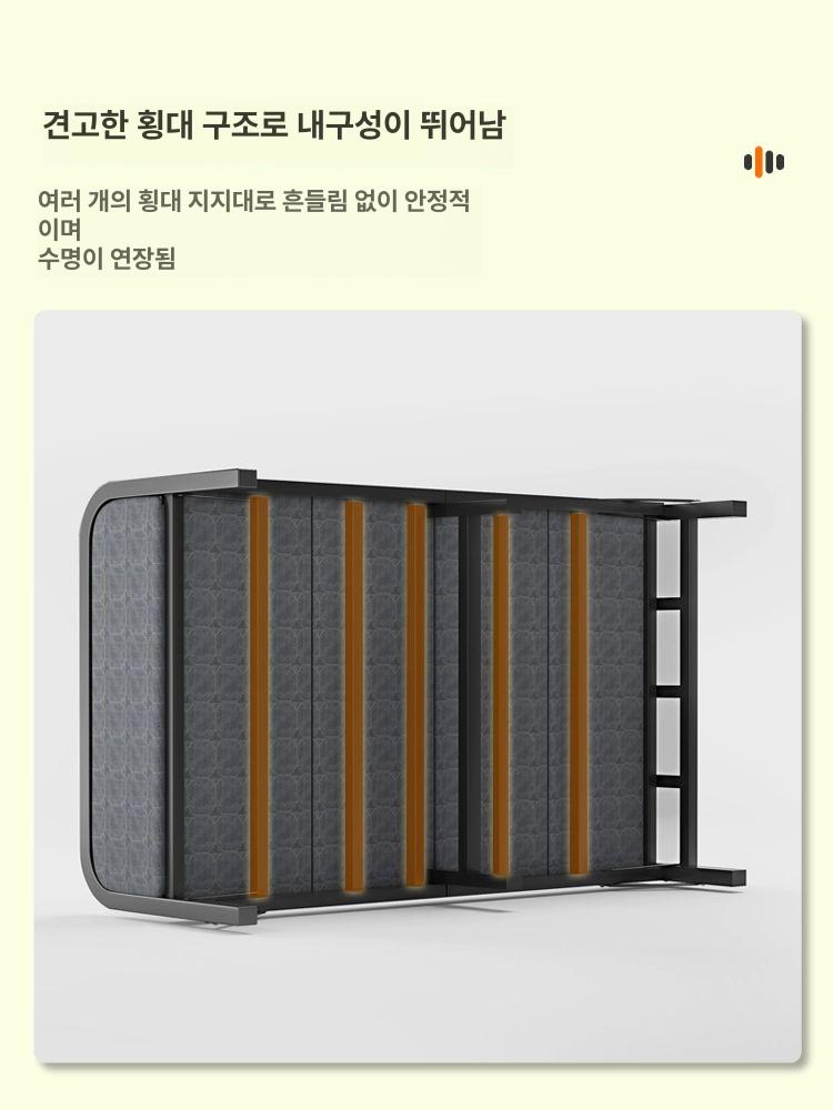 접이식침대 싱글베드 1인용 철제 원룸 자취방 공간절약 강철프레임 튼튼 - 상세 이미지 2