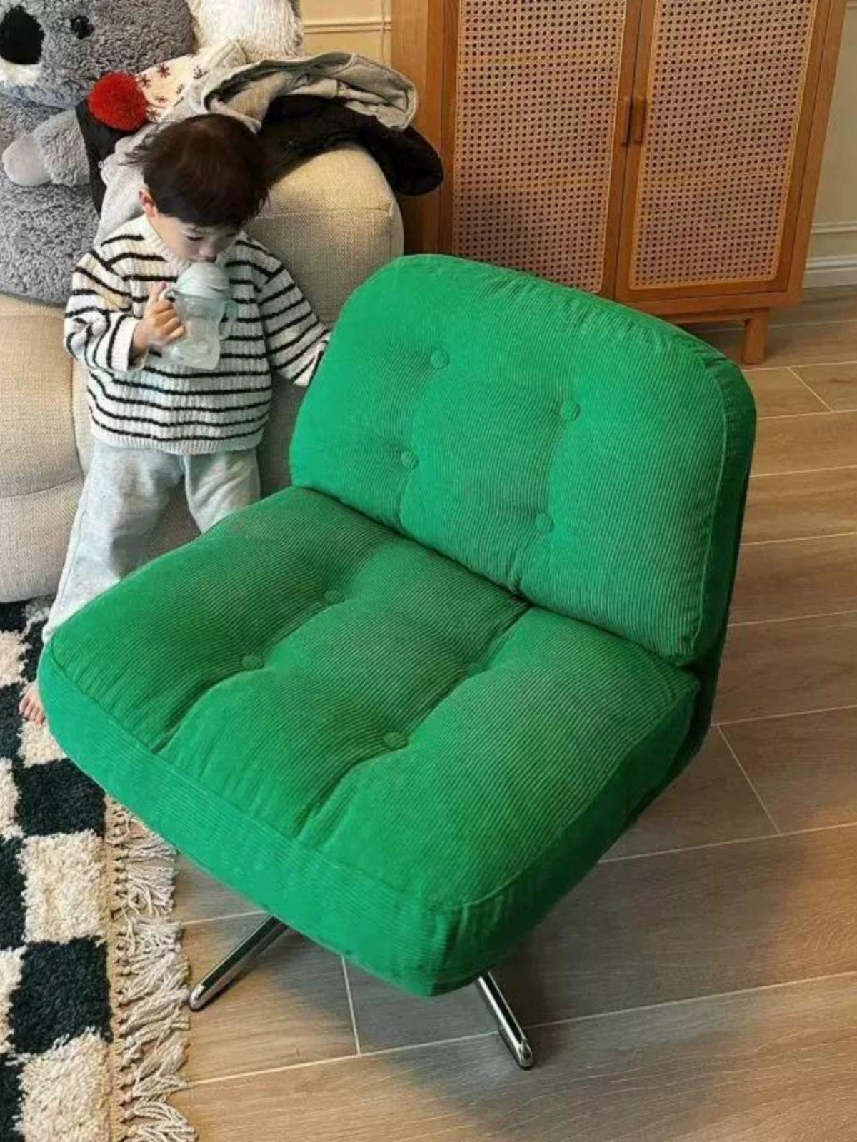 1인용 라운지체어 패브릭 회전 안락의자 거실 포인트 인테리어의자 높이조절 - 상세 이미지 2
