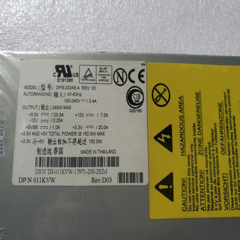 델 파워엣지 1550 PSU 전원공급장치 DPS-202AB A 11KVW 011KVW 240W 신