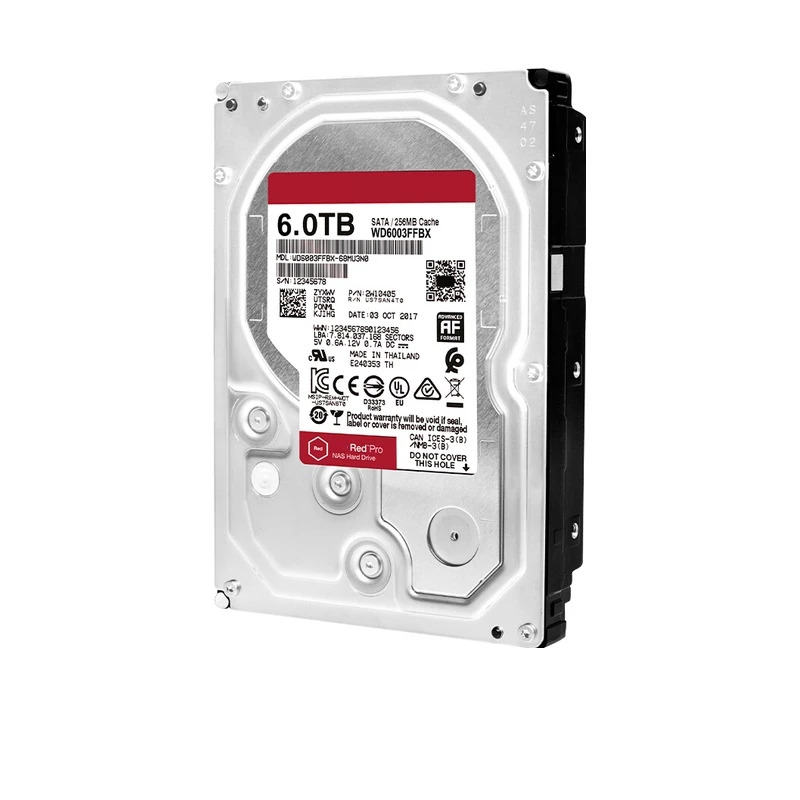 NAS 하드 드라이브내장 오리지널 HDD WD Red PRO 6TB 3.5 인치 SATA 6 Gb/s 256MB 7.2K WD6003FFBX