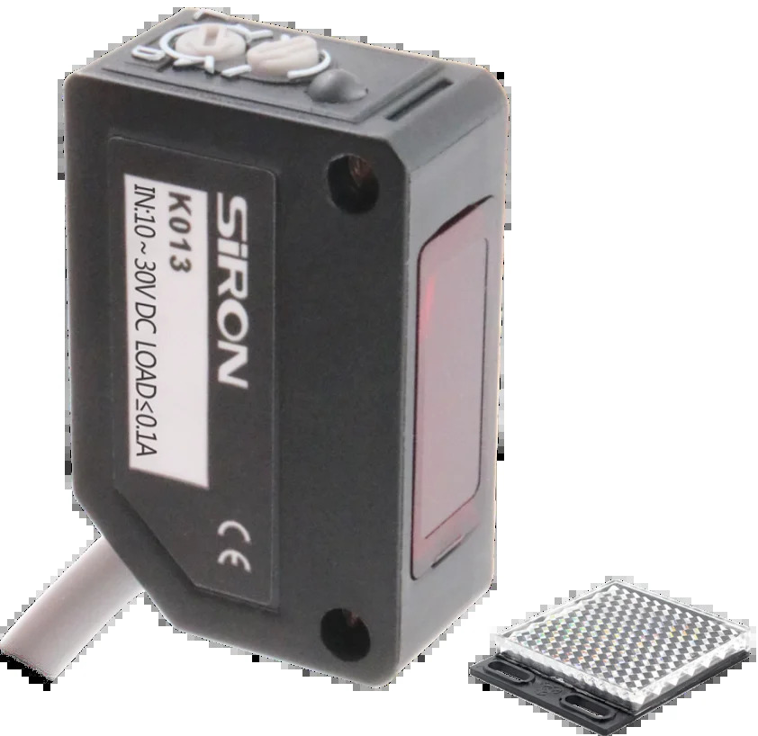 SiRON K013-2 IP65 감지 투명 바디 레트로 반사 광전센서