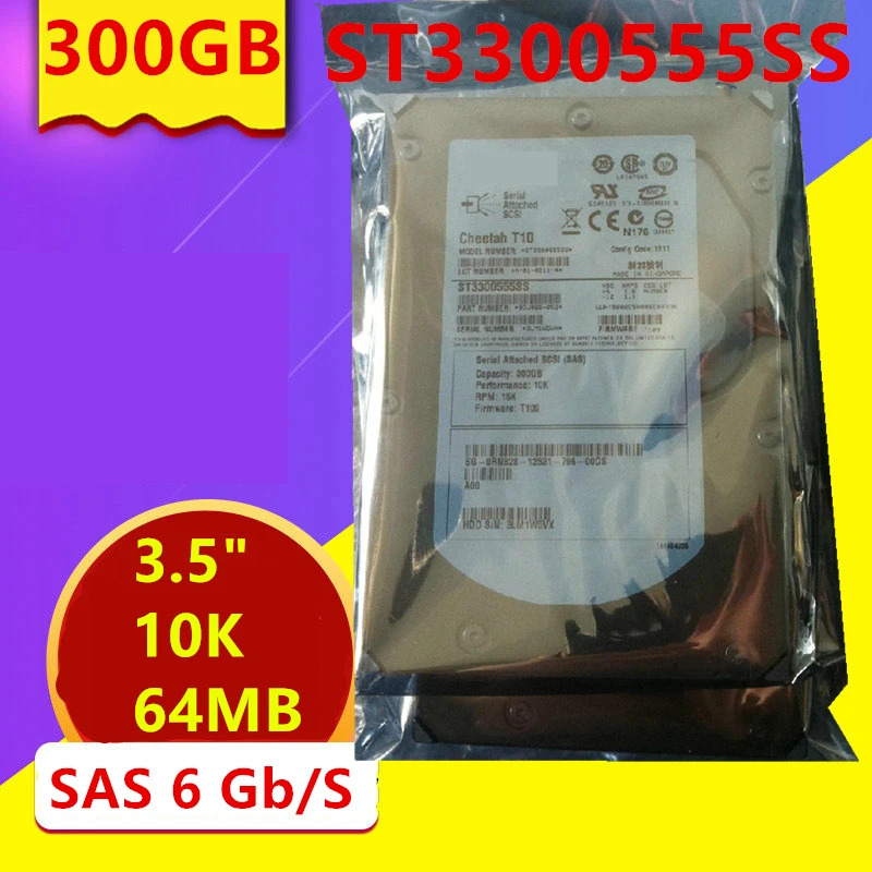 씨게이트내장 하드 드라이브오리지널 HDD 300GB 3.5 인치 SAS 6 Gb/s 64MB 10K ST3300555SS