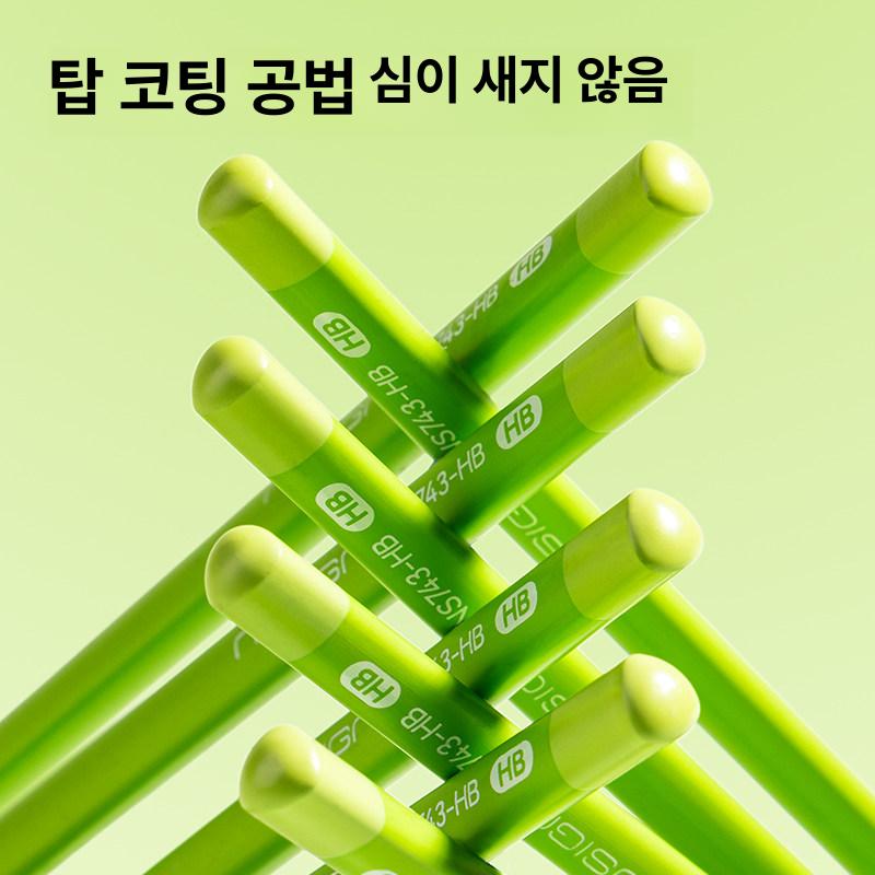 필기용 튼튼한연필 지우개달린 진한연필 고급 사무용 학생 펜슬 제도 드로잉연필 이미지 6