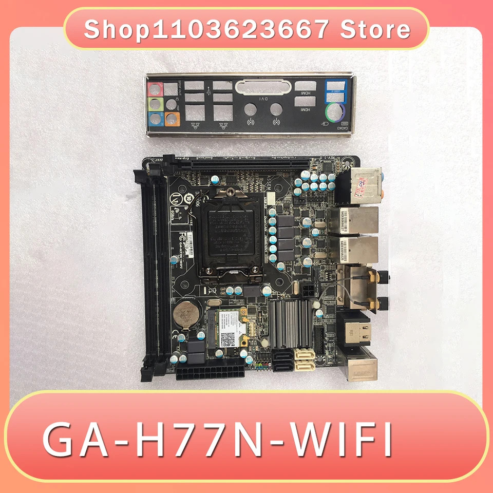 기가 바이트호환 마더보드1155 듀얼 포트 올 솔리드 스테이트 17x17 ITX 미니 보드 GA-H77N-WIFI