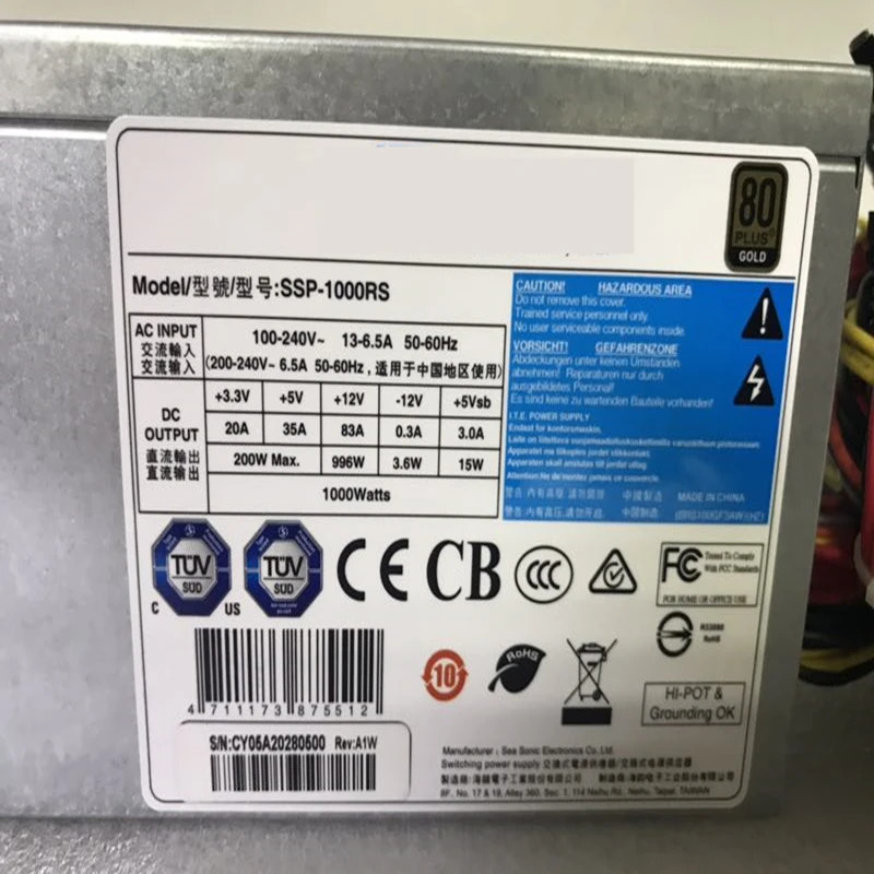 Seasonic AI오리지널 PSU 1000W 전원공급장치 SSP-1000RS SSP-850RS 신