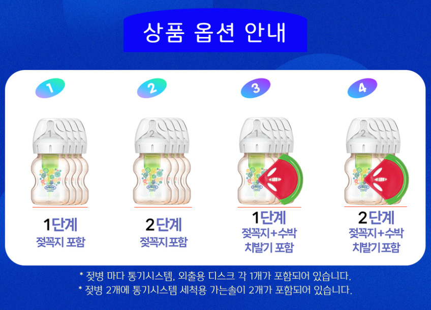 닥터브라운 오피셜 / PPSU 젖병 와이드넥 150ml 4개,꼭지 선택 / 치발기 옵션선물 판매처 상세 정보 이미지 3