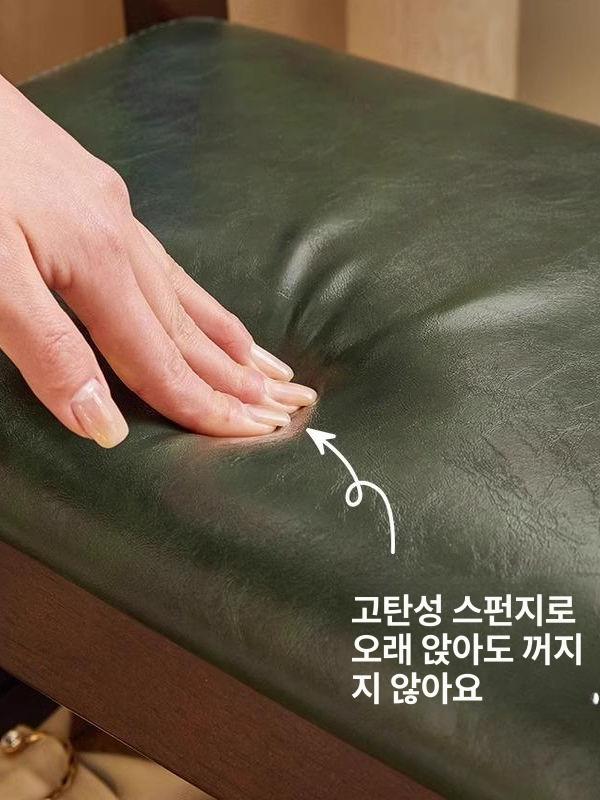 신발장의자 현관벤치 슈벤치 신발정리 보조의자 가죽쿠션 스툴 월넛 틈새수납 - 상세 이미지 3