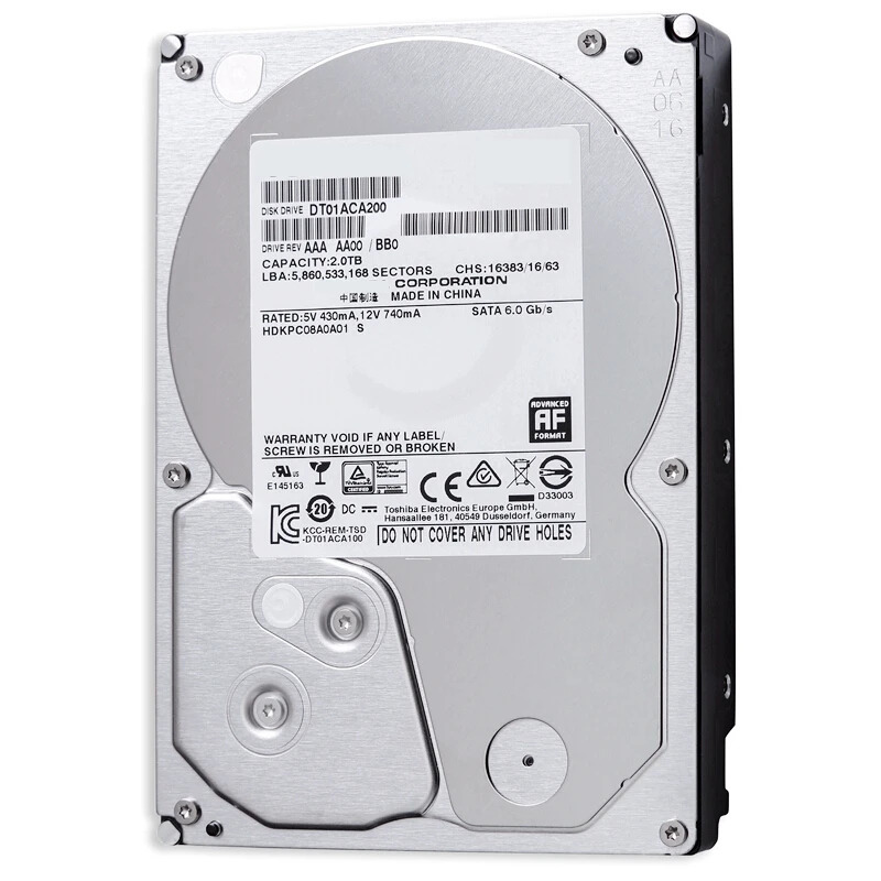 감시 HDD DT01ACA200 내장 Toshiba 2TB 3.5 SATA 6 Gb/s 64MB 7200RPM 새 원본