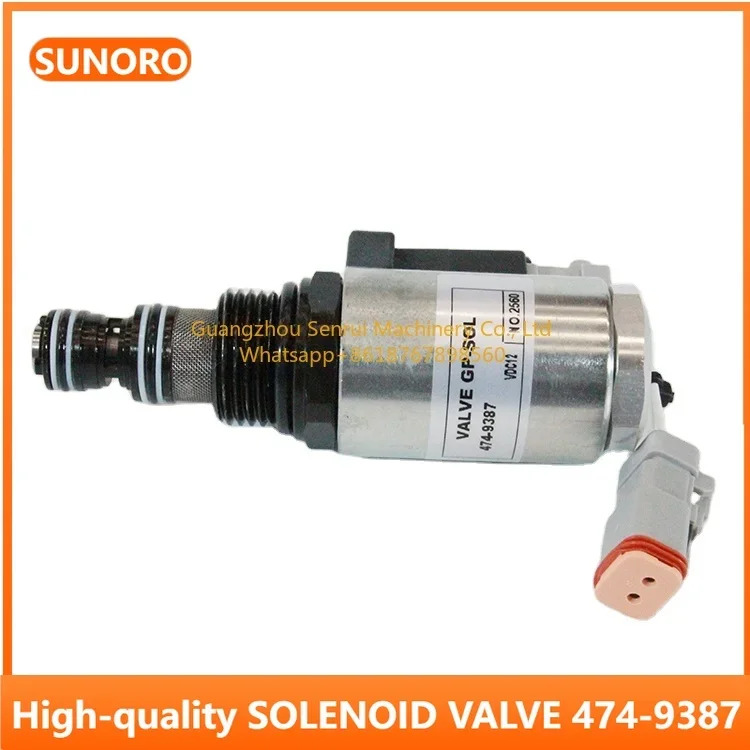 SUNORO 굴삭기 예비 부품 VDC12 NO.2560 474-9387 솔레노이드 밸브 기계 972H 4749387