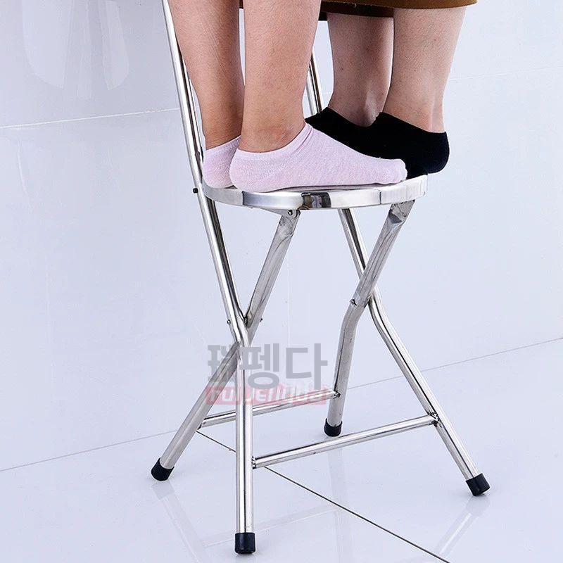 접이식의자 스테인레스 경량 휴대용 등받이 카페 테라스 보조의자 포차 야외용 - 상세 이미지 5