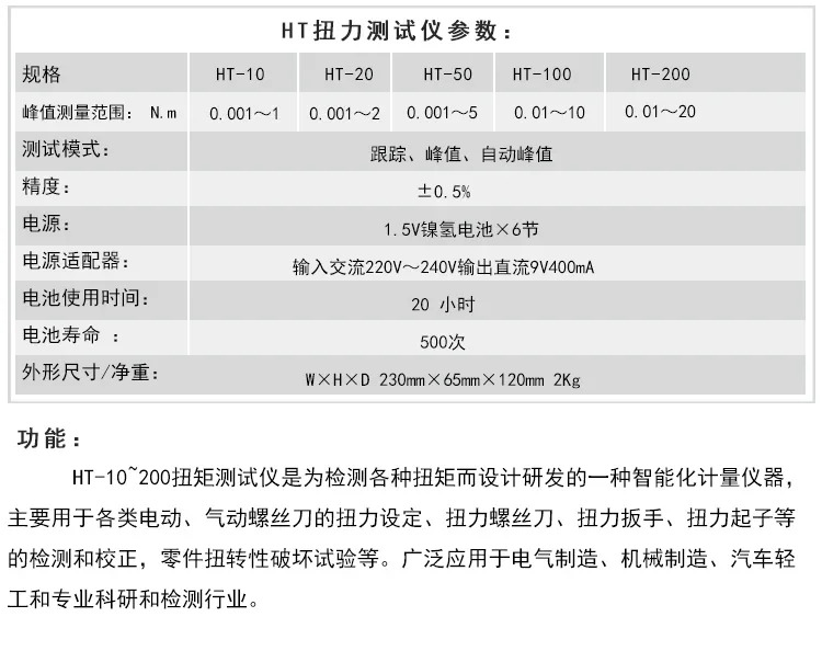디지털 디스플레이가 토크 미터 HT 전동 드라이버 테스터