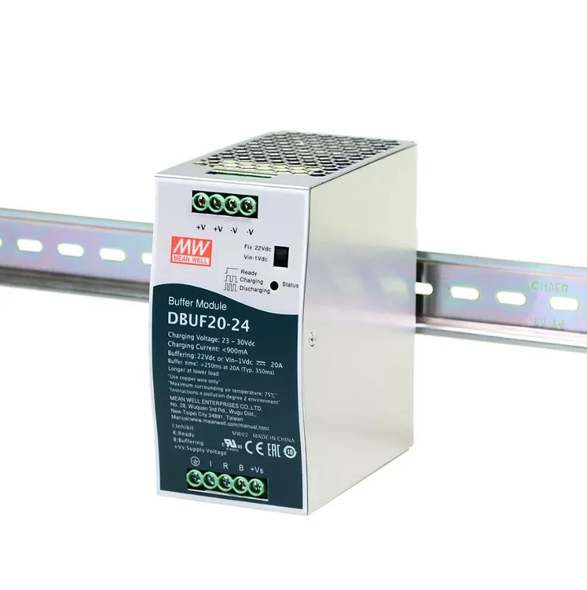 MEAN WELL DBUF20-24 24V/20A DIN 레일 버퍼 모듈 규제 DC 24V 전원공급장치보조 장치 원본