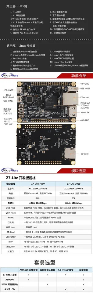 마이크로페이즈 FPGA 보드 ZYNQ 코어 XILINX ZYNQ7000 7020 7010 Z7 라이트