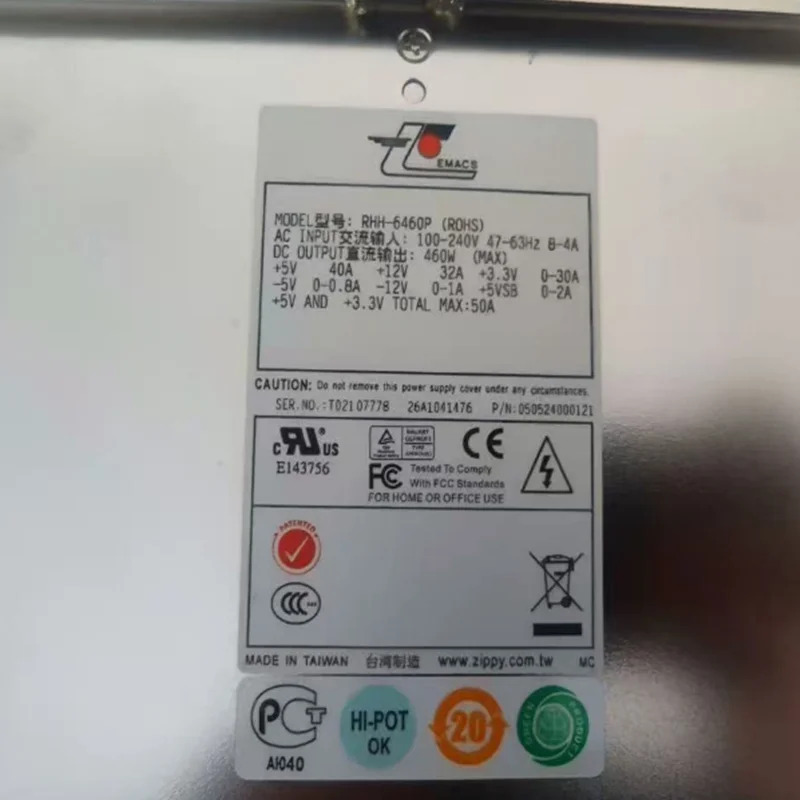 EMACS/ADVANTECH 460W 전원공급장치 RHH-6460P hp호환2-6500P-R새 원본 PSU