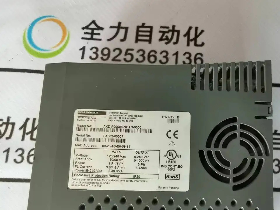 Kollmorgen 드라이브 AKD-P00606-NBAN-0000 오리지널