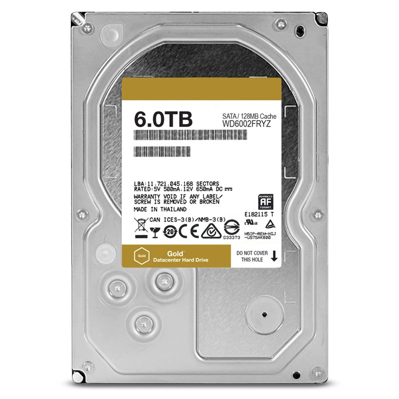 데스크탑 컴퓨터내장 HDD WD6002FRYZ WD 골드 6TB 3.5 인치 SATA 6 Gb/s 128MB 7200RPM 신
