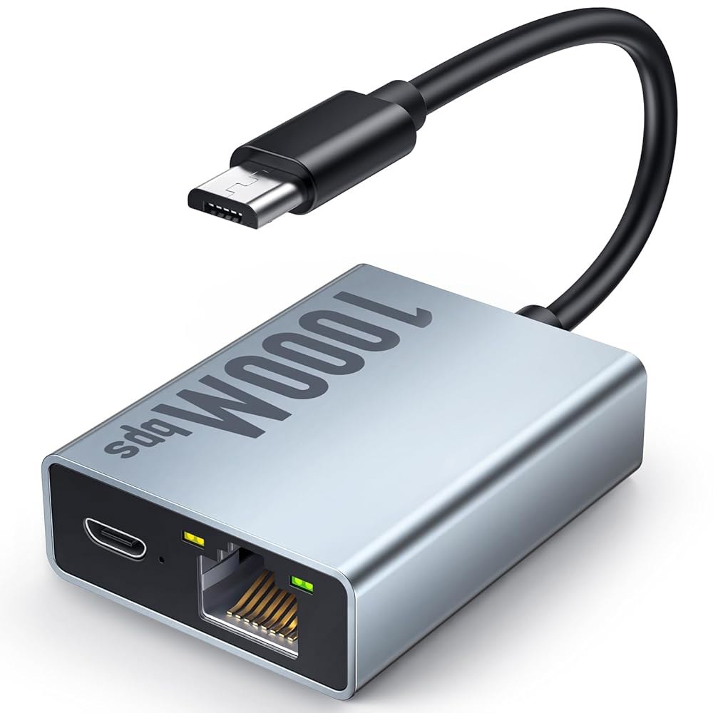 ElectOP 1000Mbps Fire TV Stick용 이더넷 어댑터, 4K Stick, Chromecast Google Home Mini 및 기타 스트리밍 Stick과 호환되는 - 상품 이미지