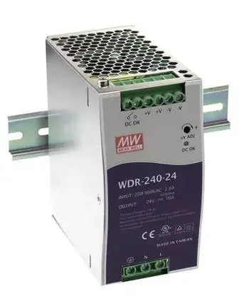 대만 Mingwei 380V 입력 레일 전원공급장치 WDR-240-24 240W 24V 10A 공배전
