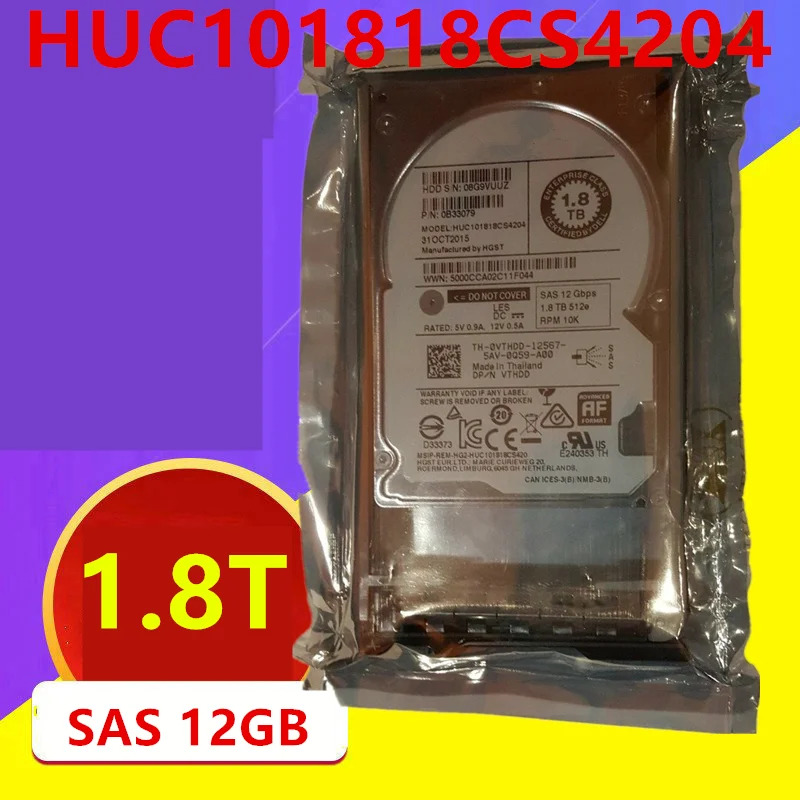 엔터프라이즈 HDD 델 1.8TB 2.5 인치 SAS 128MB 10K VTHDD 0VTHDD HUC101818CS4204 신