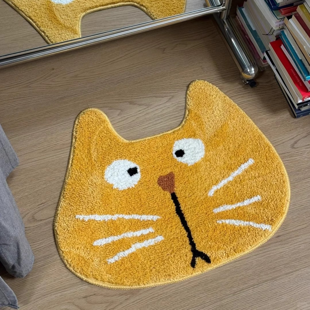 고양이 욕실 매트 흡수성 폭신한 침실 러그 노란색 바보 고양이 40x50cm - 상세 이미지 5