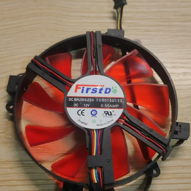 신형 사파이어 R9 295 듀얼 코어 R9-295 공그래픽 카드 냉각팬 FD9015U12S 적믿음빛