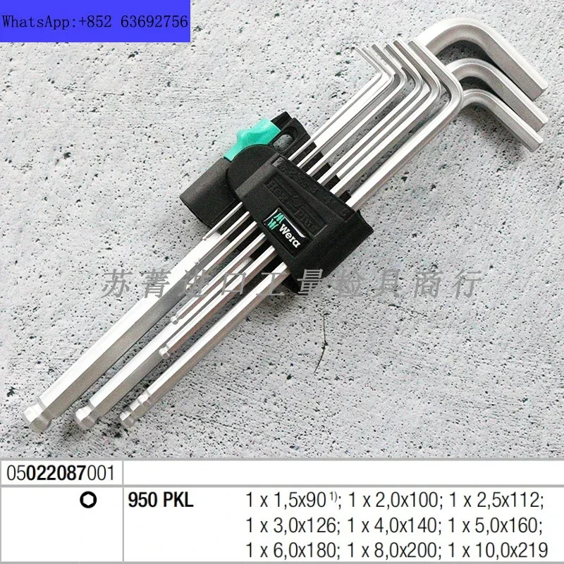 950/9 Hex Plus 1 Extended Ball Head L-shaped Allen Wrench 9-Piece Set Metric