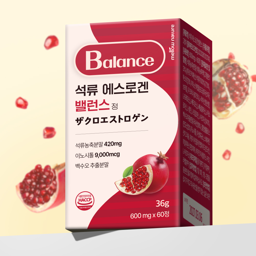 석류 에스 로겐 밸런스 에스트로겐 대용량 60정 이노시톨 함유 갱년기 영양제