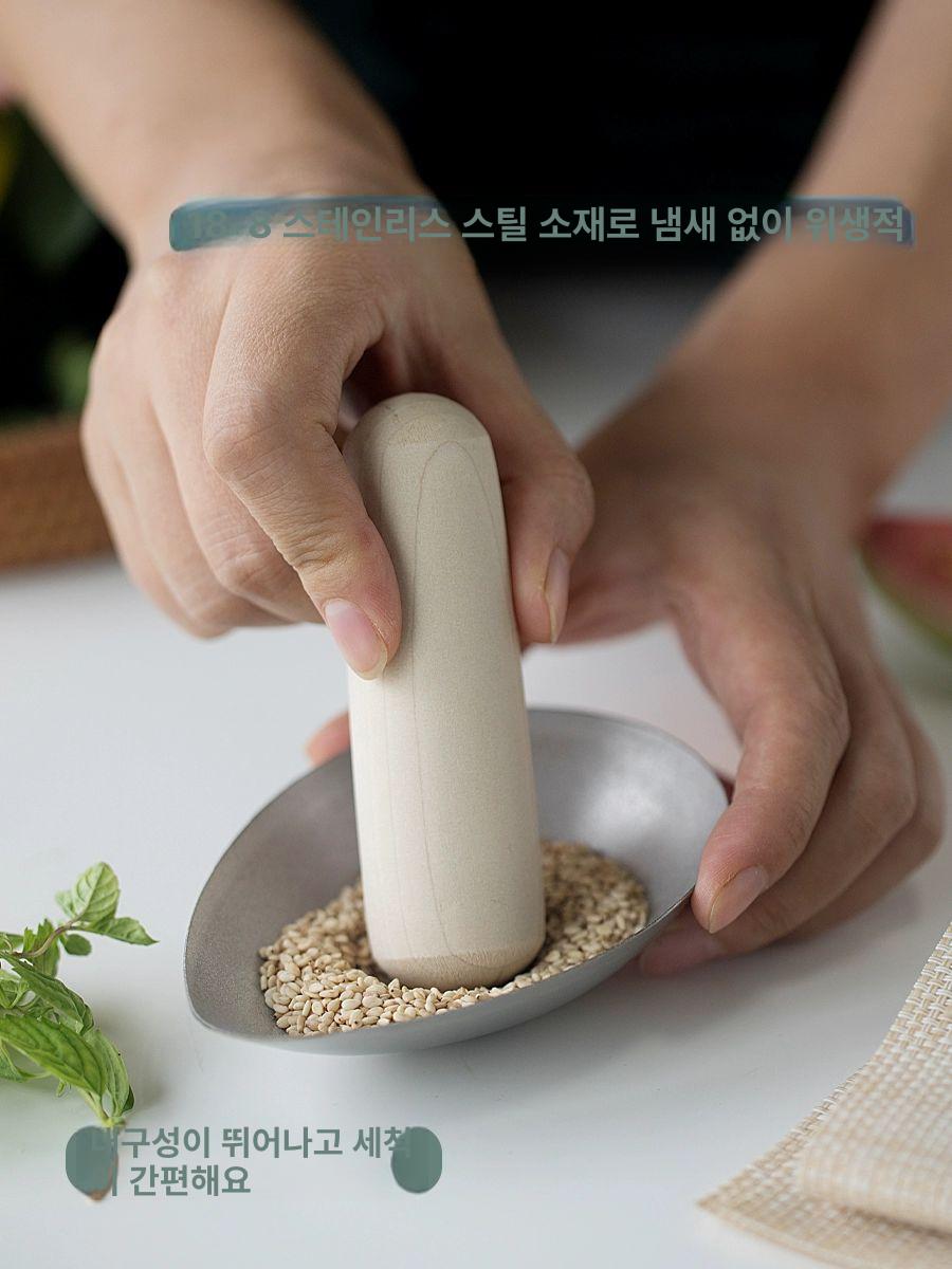 나무 절구봉 우드스틱 향신료 분쇄 주방용 미니절구 조리도구 가정용 - 상세 이미지 2