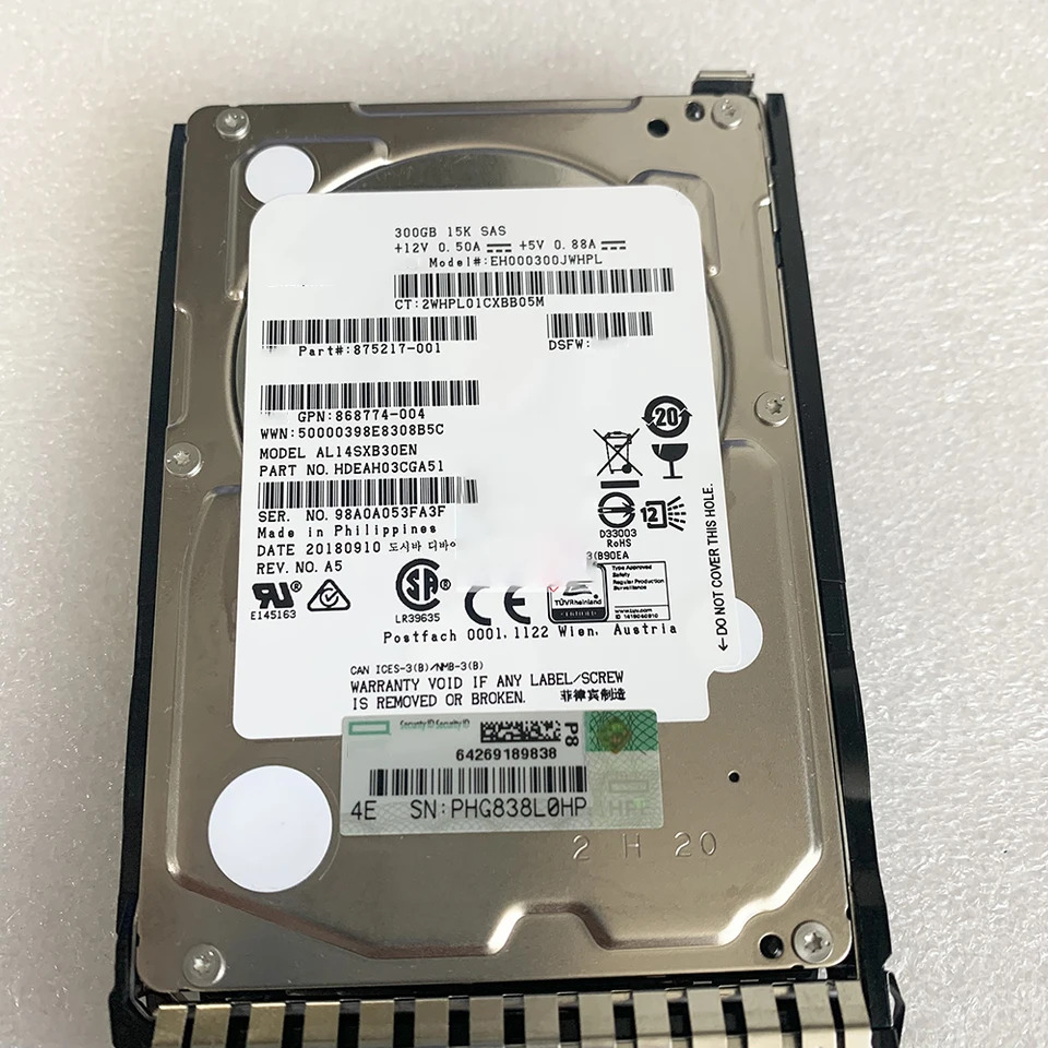델 875217-001 300G 15K 12G 870792-001 G9 G10 EG000300JWhp호환L